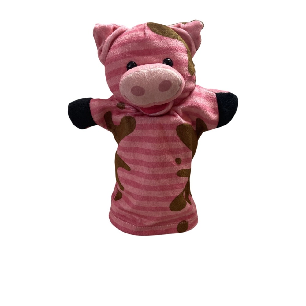 Hand Puppet Educational Soft Plush Toy Happy Pink Pig‎ Gift for kids 8"